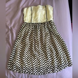 Black and white chevron dress